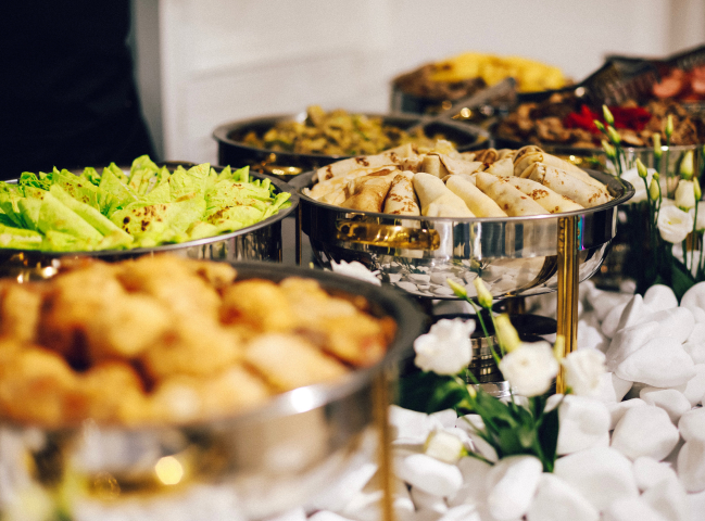 Food at a banquet