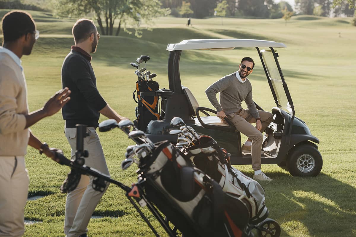 Group of people playing golf